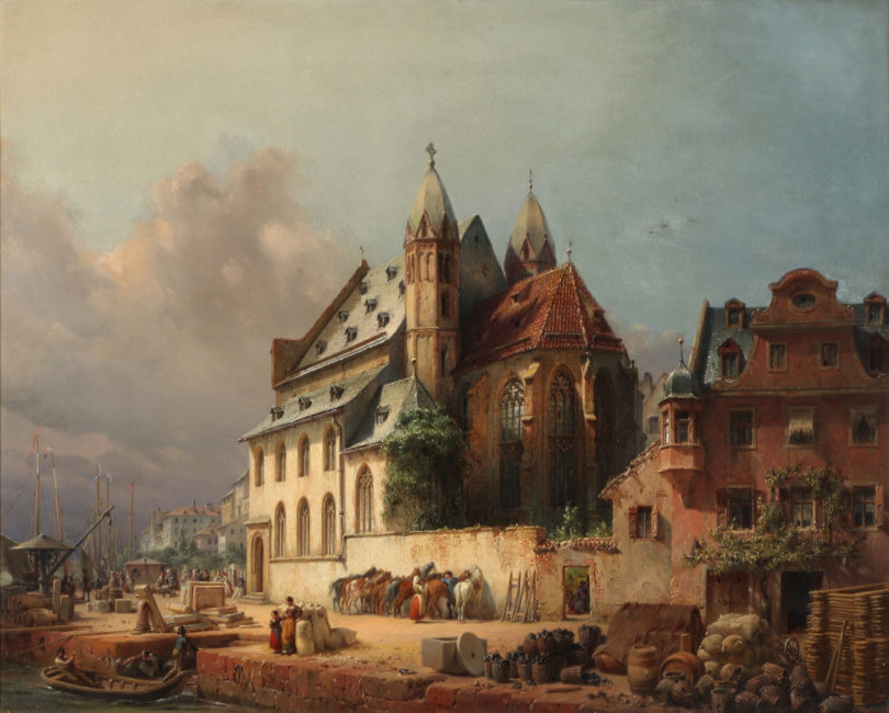 Michael Nehers 1855 entstandenes Gemälde „St. Leonhardskirche in Frankfurt am Main“ brachte am 21. November 2020 bei Arnold in Frankfurt a. M. einen Zuschlag von 110.000 Euro. © Arnold, Frankfurt