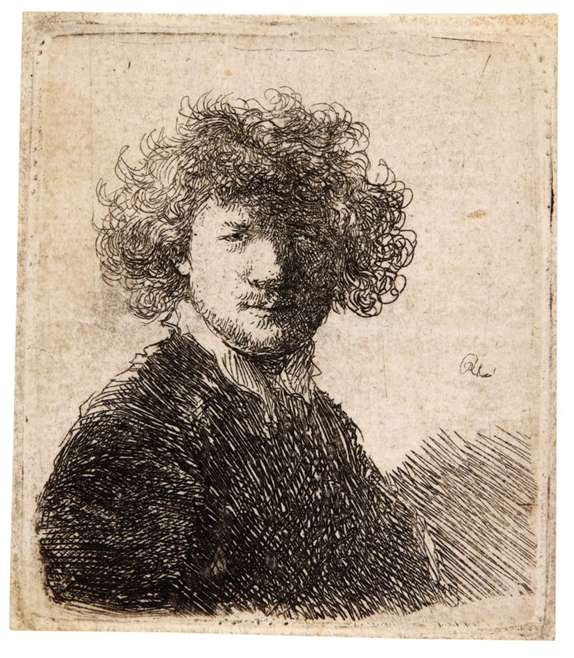 Das „Selbstbildnis mit krausem Haar und weißem Kragen“ von Rembrandt Harmensz. van Rijn kletterte am 7. Dezember 2020 bei Sotheby’s London von 25.000 auf 90.000 Pfund – bisher hatten sich nur seine Selbstbildnisse mit Saskia oder als Zeichner am Fenster in dieser Preisregion bewegt. © Sotheby’s, London