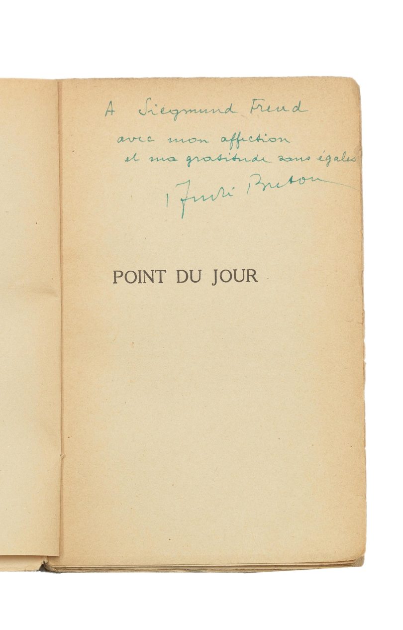 Der Gedichtband „Point du jour“ von André Breton mit einer Widmung an Sigmund Freud