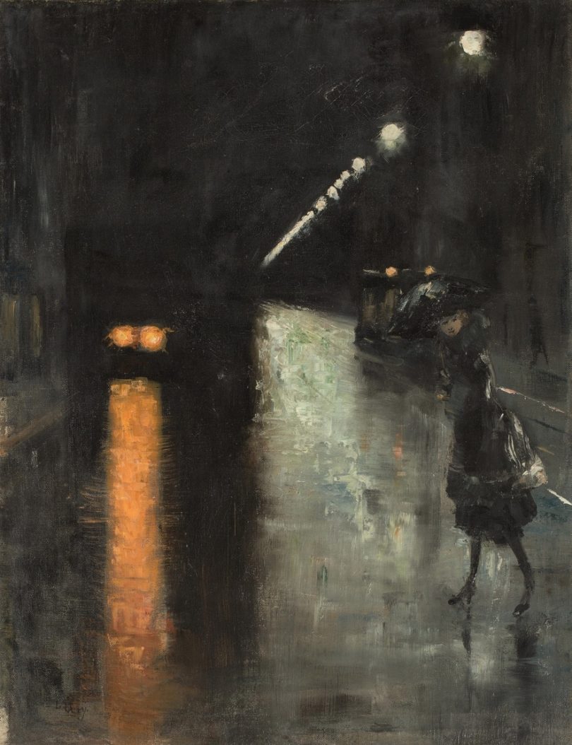 „Nächtliche Straßenszene, Berlin (Leipziger Straße?)“, um 1915/20 von Lesser Ury gemalt, wurde Ende 2015 bei Grisebach von 150.000 auf 200.000 Euro gesteigert. © Grisebach, Berlin