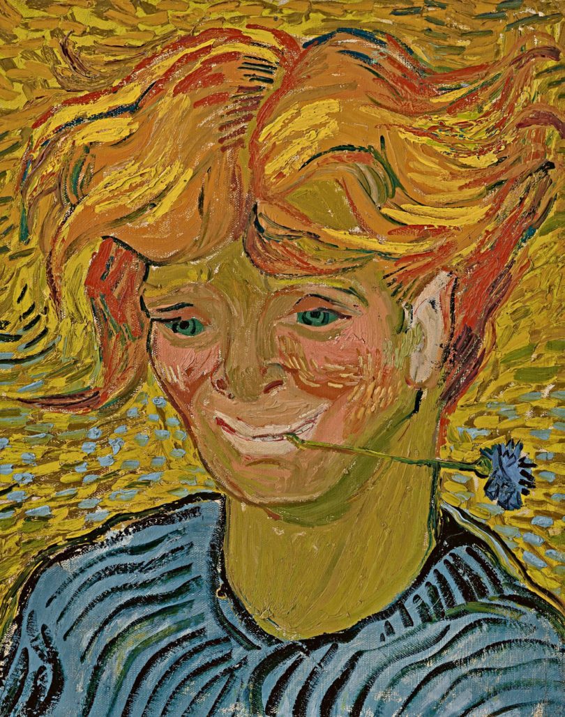 Van Gogh Junger Mann mit Kornblume Christi's Kunstmarkt 19. Jahrhundert