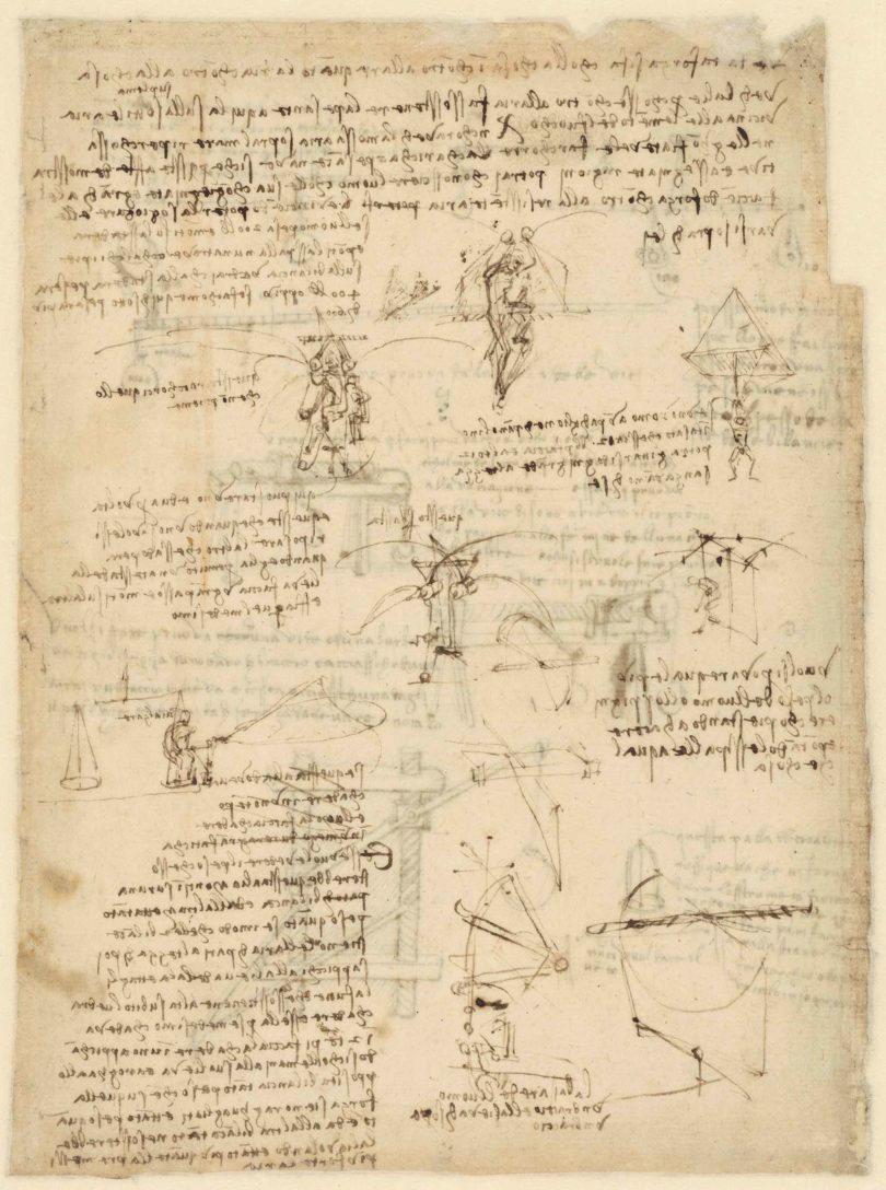 Leonardo da Vinci Zeichnung „Codex Atlanticus“