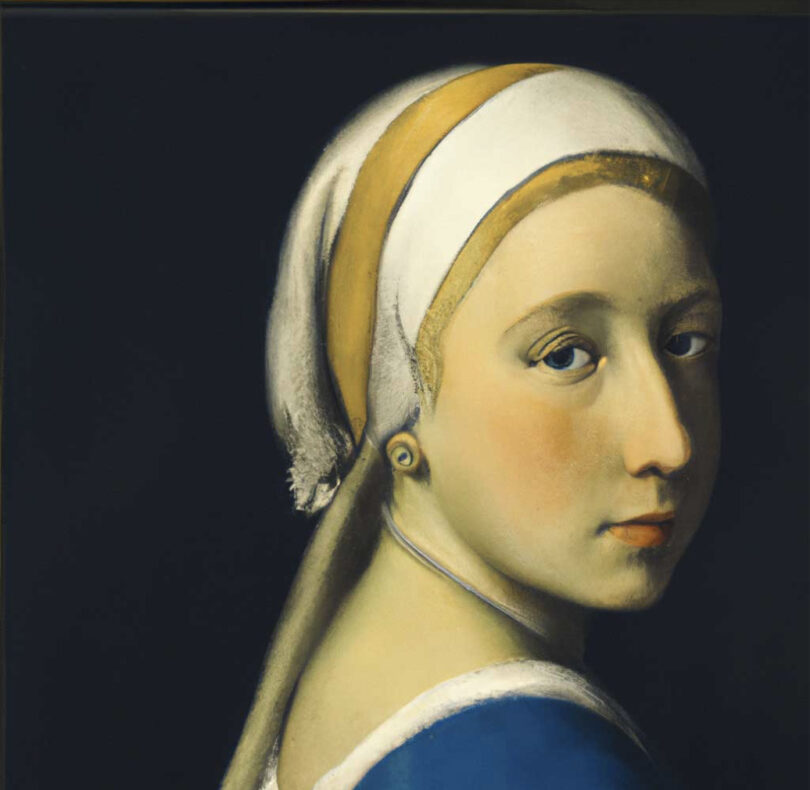 DALL·E 2 Vermeer Mädchen mit dem Perlenohrring