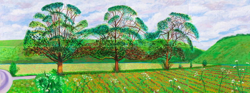 David Hockney Bäume Landschaft Gemälde