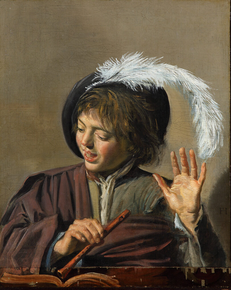 Gemälde „Singender Knabe mit Flöte“ von Frans Hals.