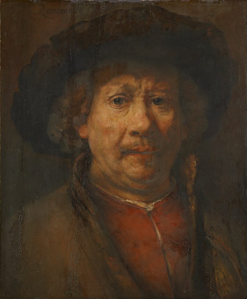 Gemälde „Kleines Selbstbildnis“ von Rembrandt (um 1657) im Kunsthistorischen Museum in Wien