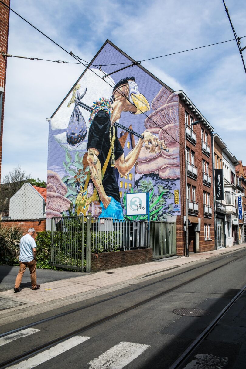 Gent liebt und fördert seine Street-Art. „The Traveller“ in der Sleepstraat 81 vom Künstler A squid called Sebastian, 2016. © Bas Bogaerts/Stad Gent-Dienst Toerisme