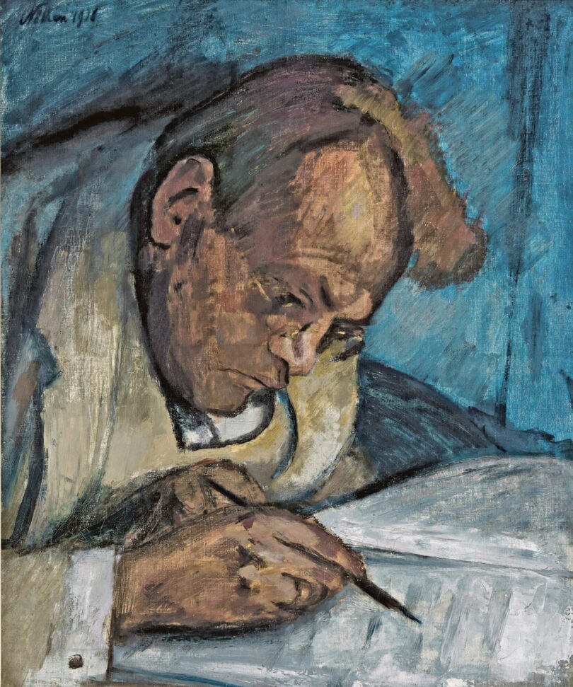 Franz Nölken, „Max Reger, schreibend (VI)“, 1916 wird bei Irene Lehr in Berlin aufgerufen