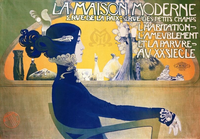 Manuel Orazi (1860 – 1934), „La Maison Moderne“, Plakat, Druck J. Minot, Paris, 1902, 82,5 x 118,75 cm, Privatbesitz, München