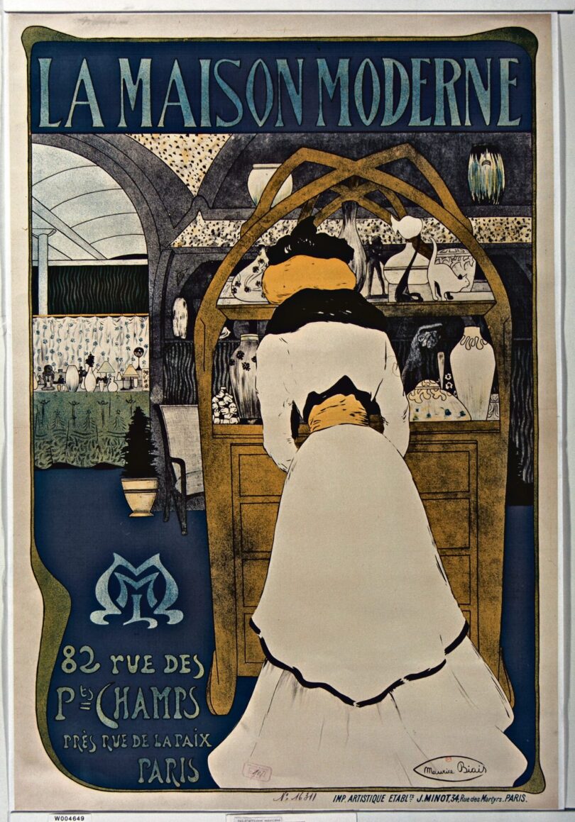 Maurice Biais (1872 - 1926), „La Maison Moderne, 82 rue des Petits-Champs, près Rue de la Paix, Paris”, Plakat, 1900, Bibliothèque nationale de France